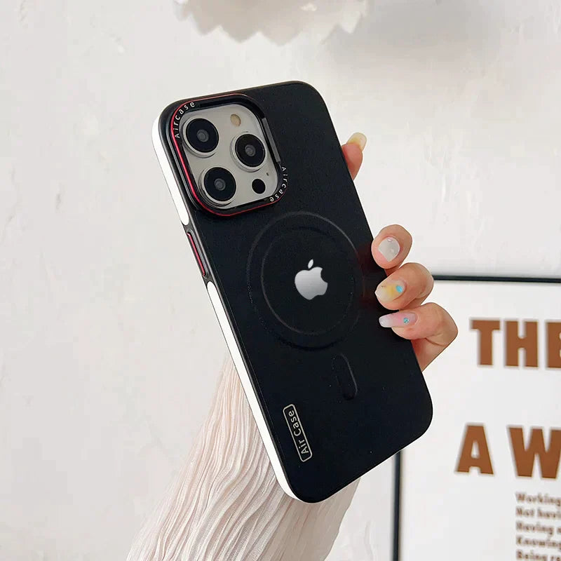 Metal Frame Anti Drop Magnetic Suction Case Cover for iPhone 15 Series