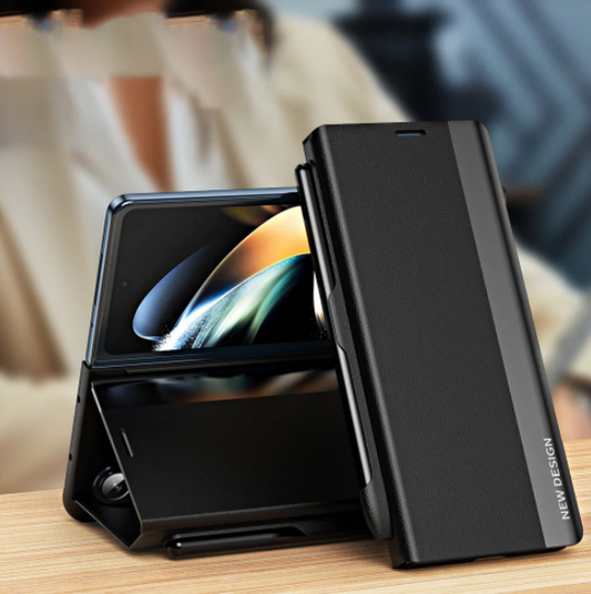 Luxury Electroplated Leather Magnetic Phone Case for Z Fold Series